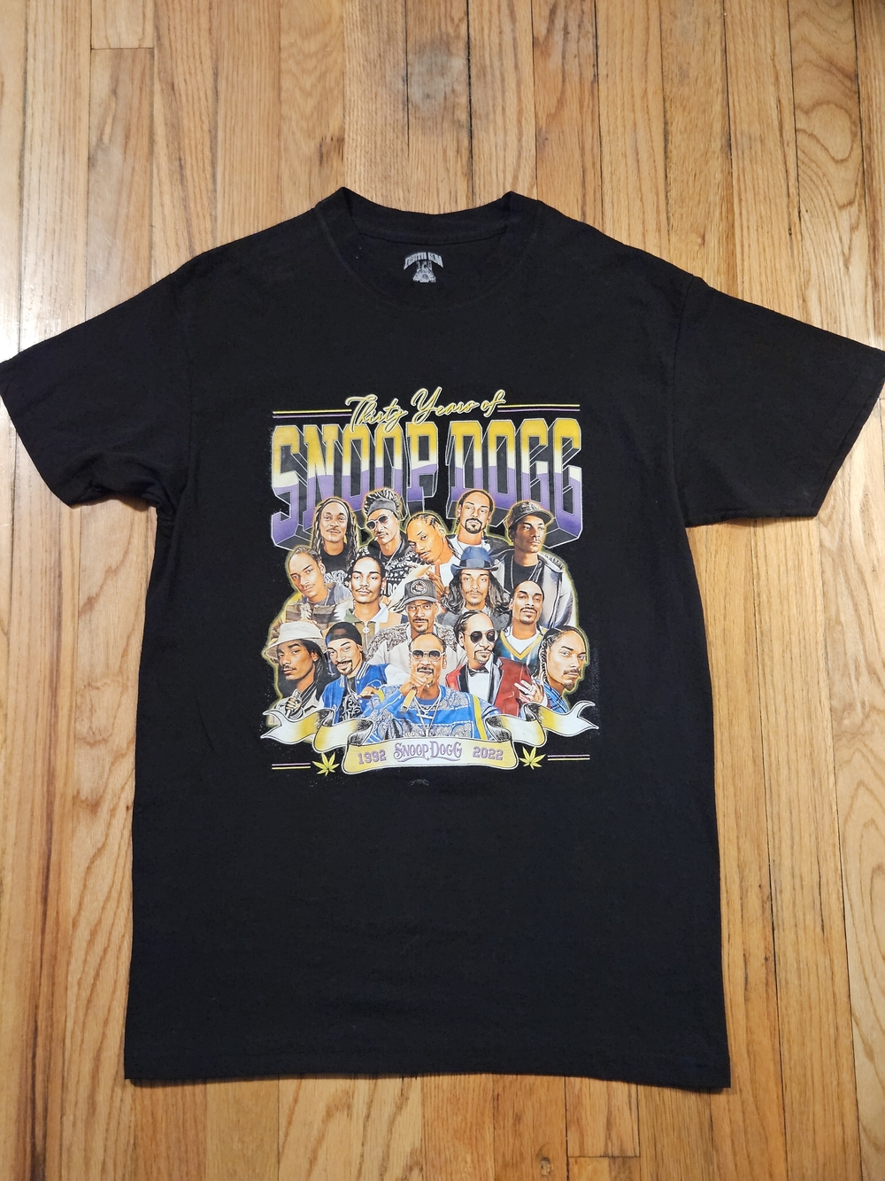 Snoop Dogg Death Row Records Hip Hop Black Graphic Short Sleeve Band T-shirt